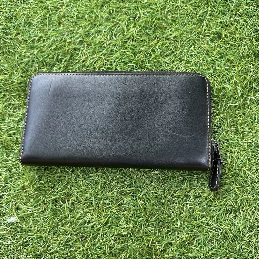 Coach Wallet Coupe Car Accordion Leather Zip Around‎ Clutch Black Sequin